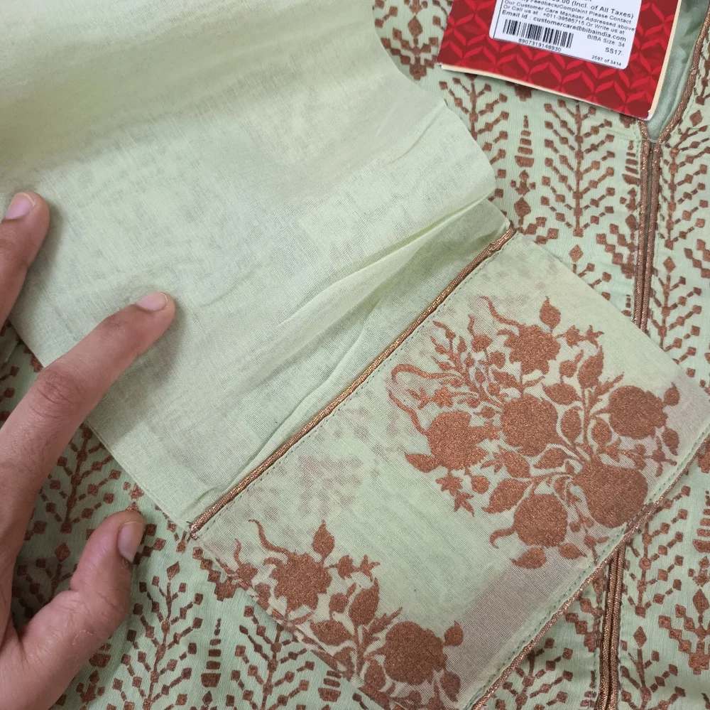 Biba coppr printed short kurti - Picture 7 of 8